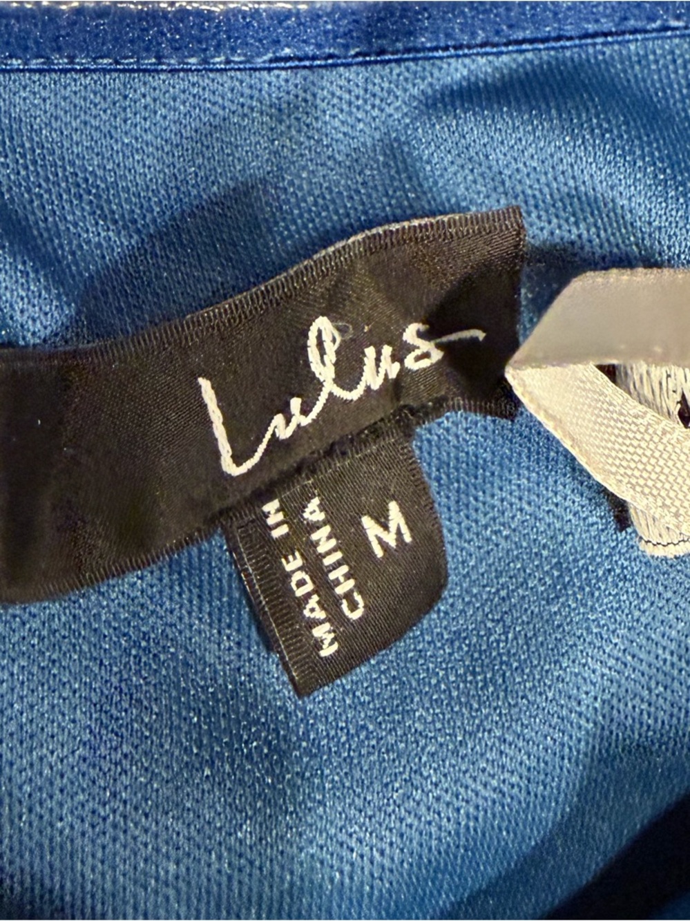 Lulu’s Fabulous Instinct Dark Blue Velvet Pearl Strapless Jumpsuit Sz: M - Picture 13 of 14
